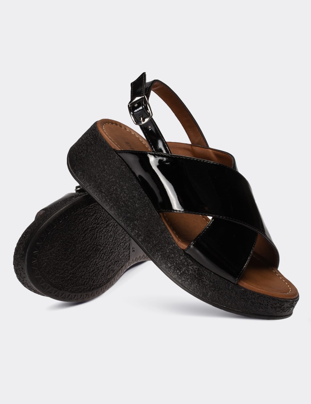 Black Patent Sandals - E6175ZSYHP02