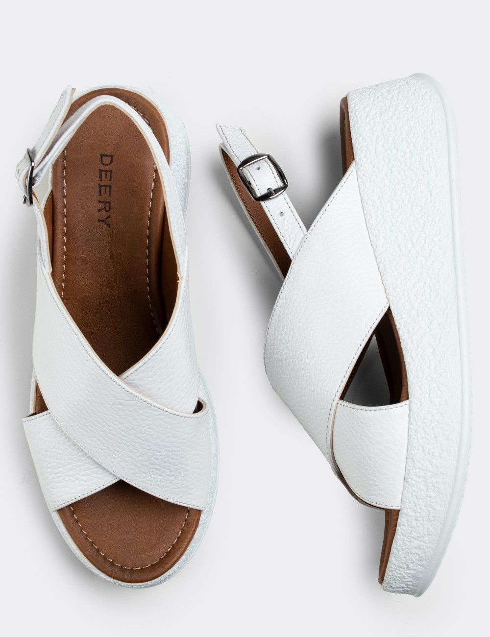 White  Leather Sandals - E6175ZBYZP01