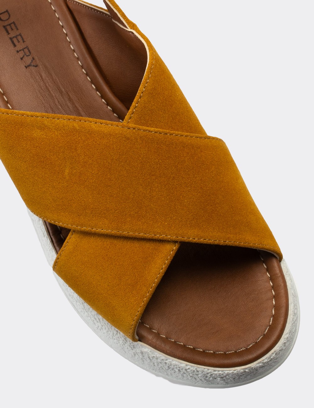 Yellow Suede Leather  Sandals - E6175ZSRIP01
