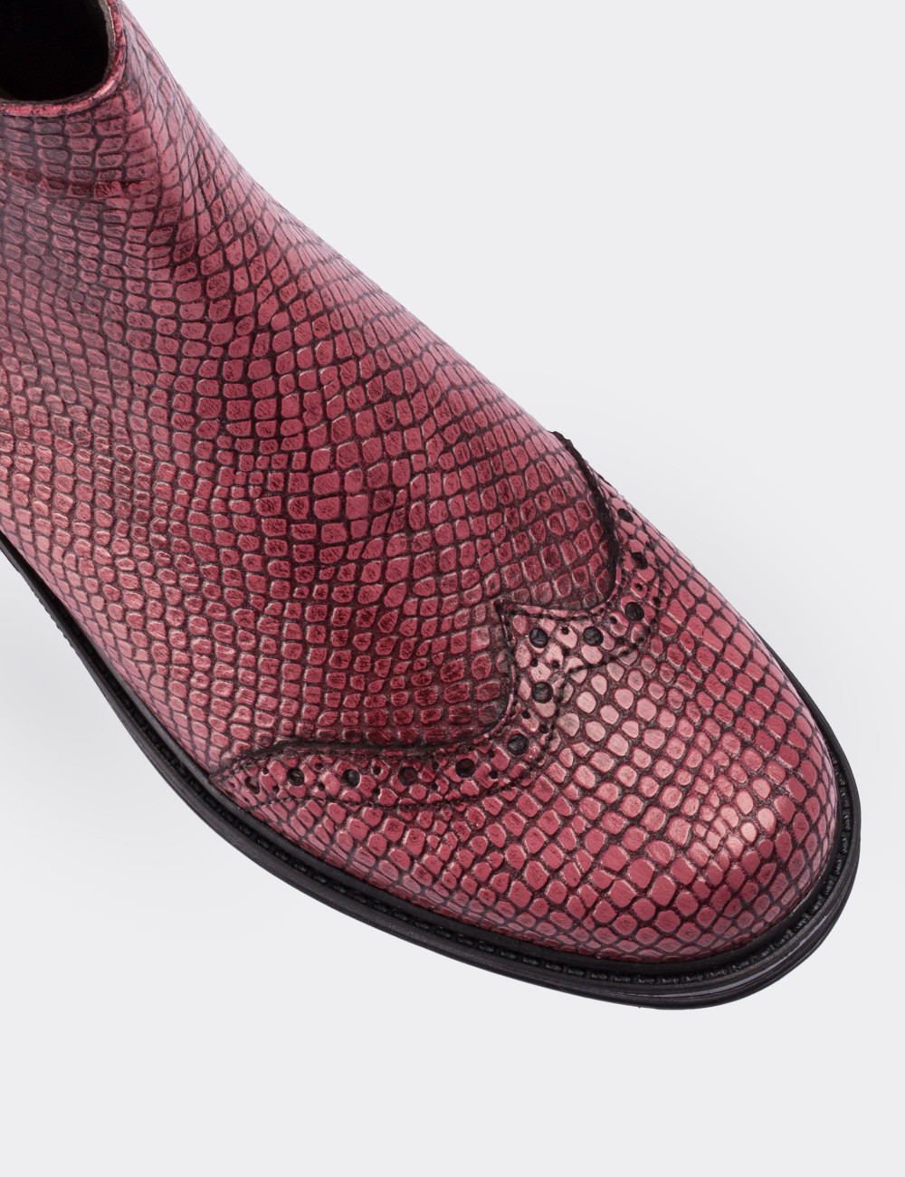 Pink  Leather Chelsea Boots - 01572ZPMBC01