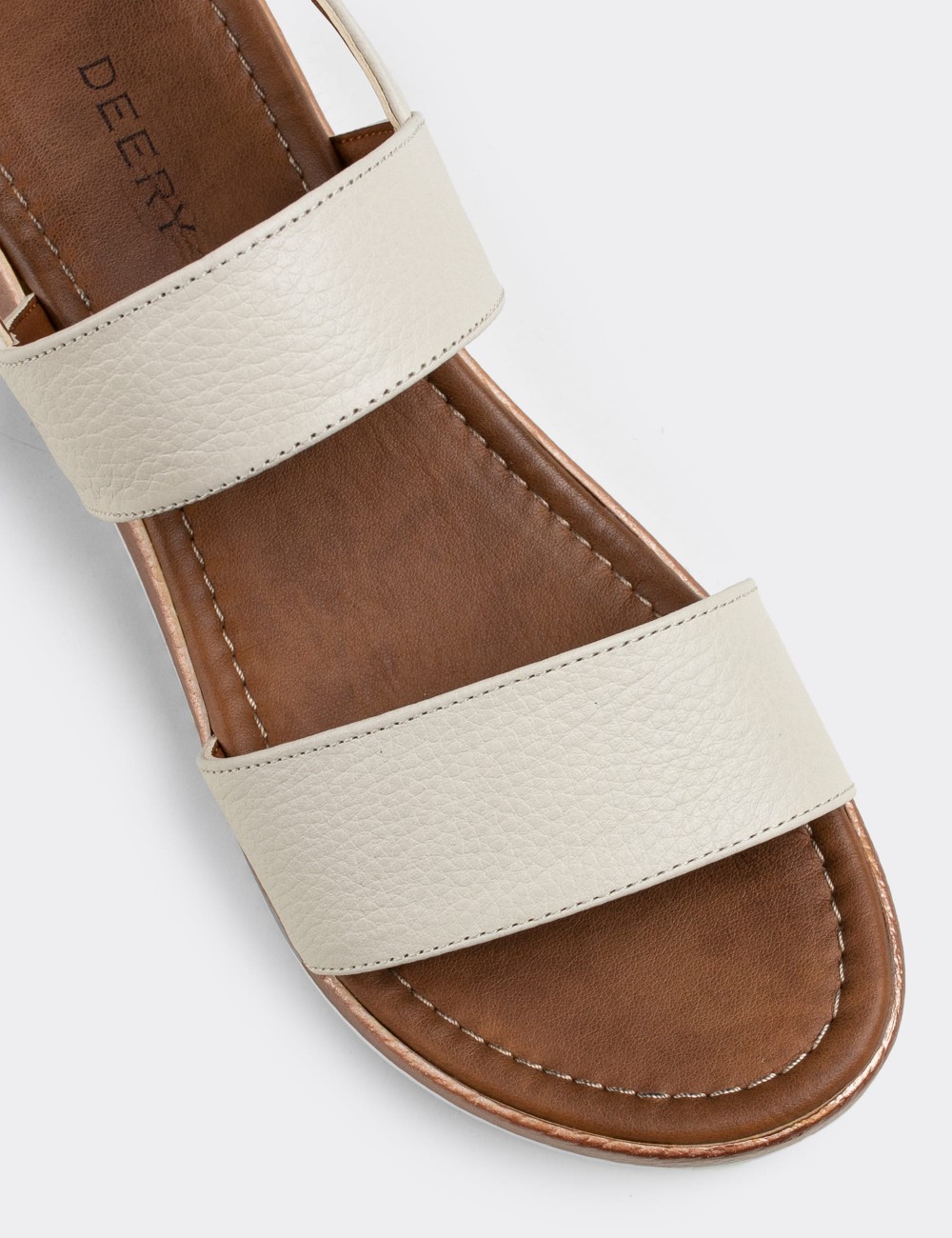 Beige  Leather Sandals - 02120ZBEJC03