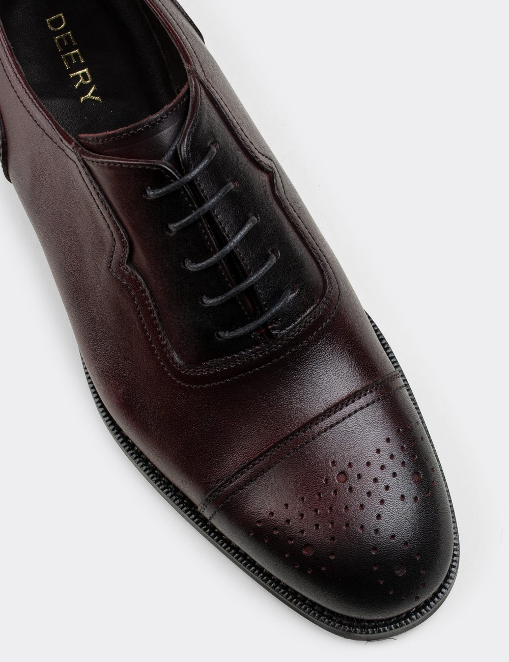 Burgundy  Leather Classic Shoes - 01687MBRDM01