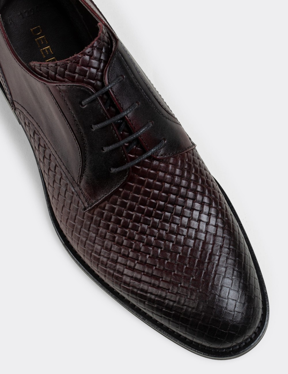 Burgundy  Leather Classic Shoes - 01294MBRDM03