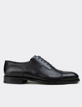 Black  Leather Classic Shoes - 01687MSYHM01