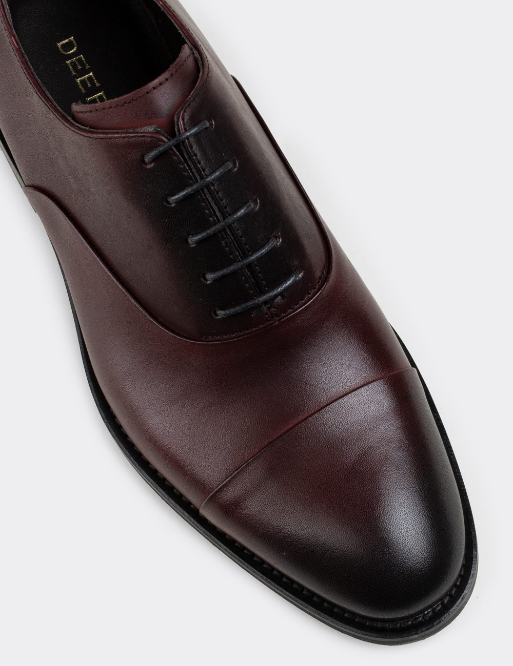 Burgundy  Leather Classic Shoes - 01026MBRDM02