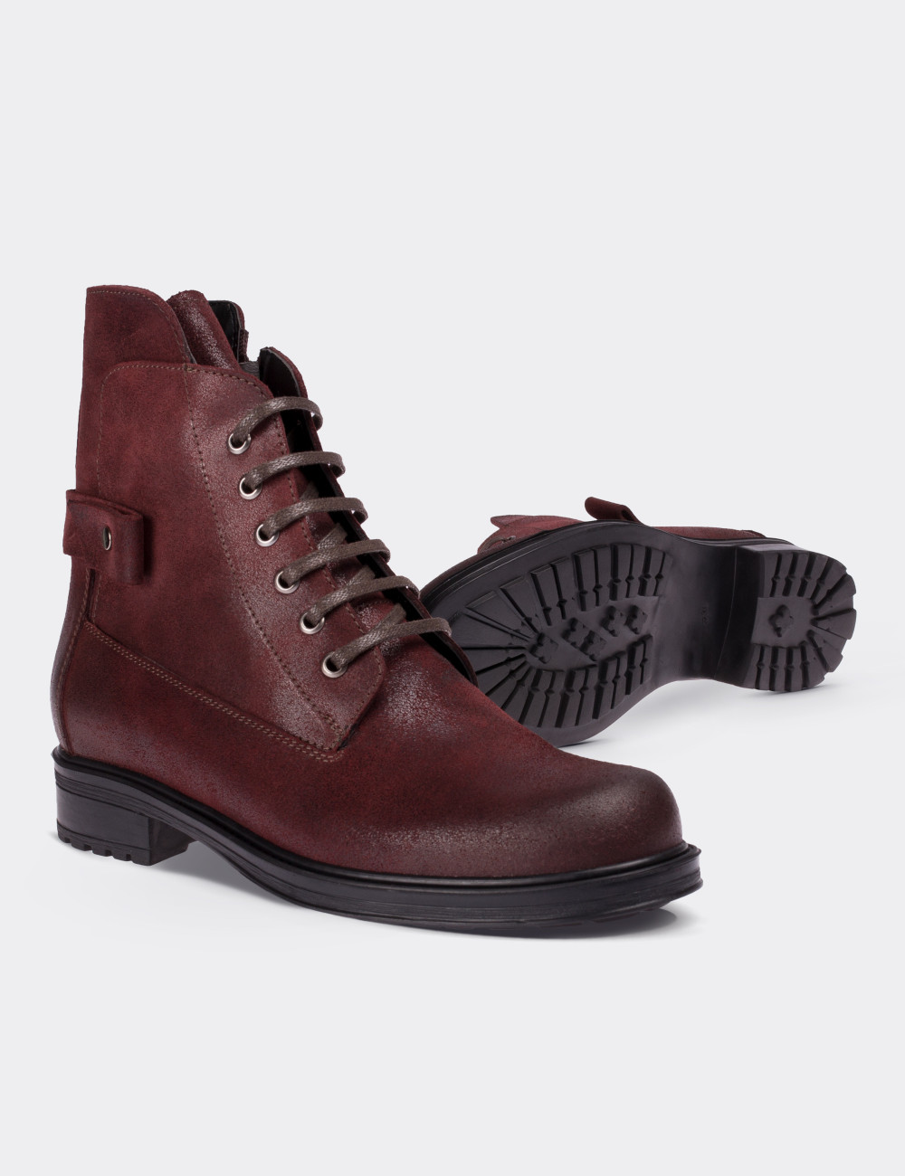 Burgundy Nubuck Calfskin Boots Deery