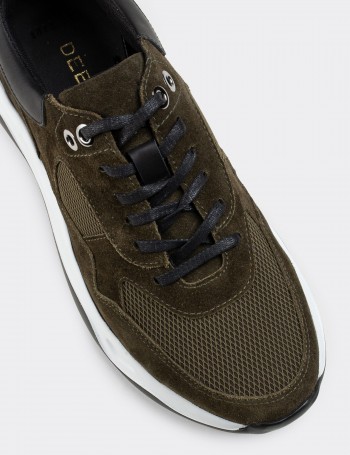 Navy Suede Leather Sneakers - 01818MHAKE01