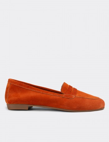 Orange  Leather Loafers - E3202ZTRCC01