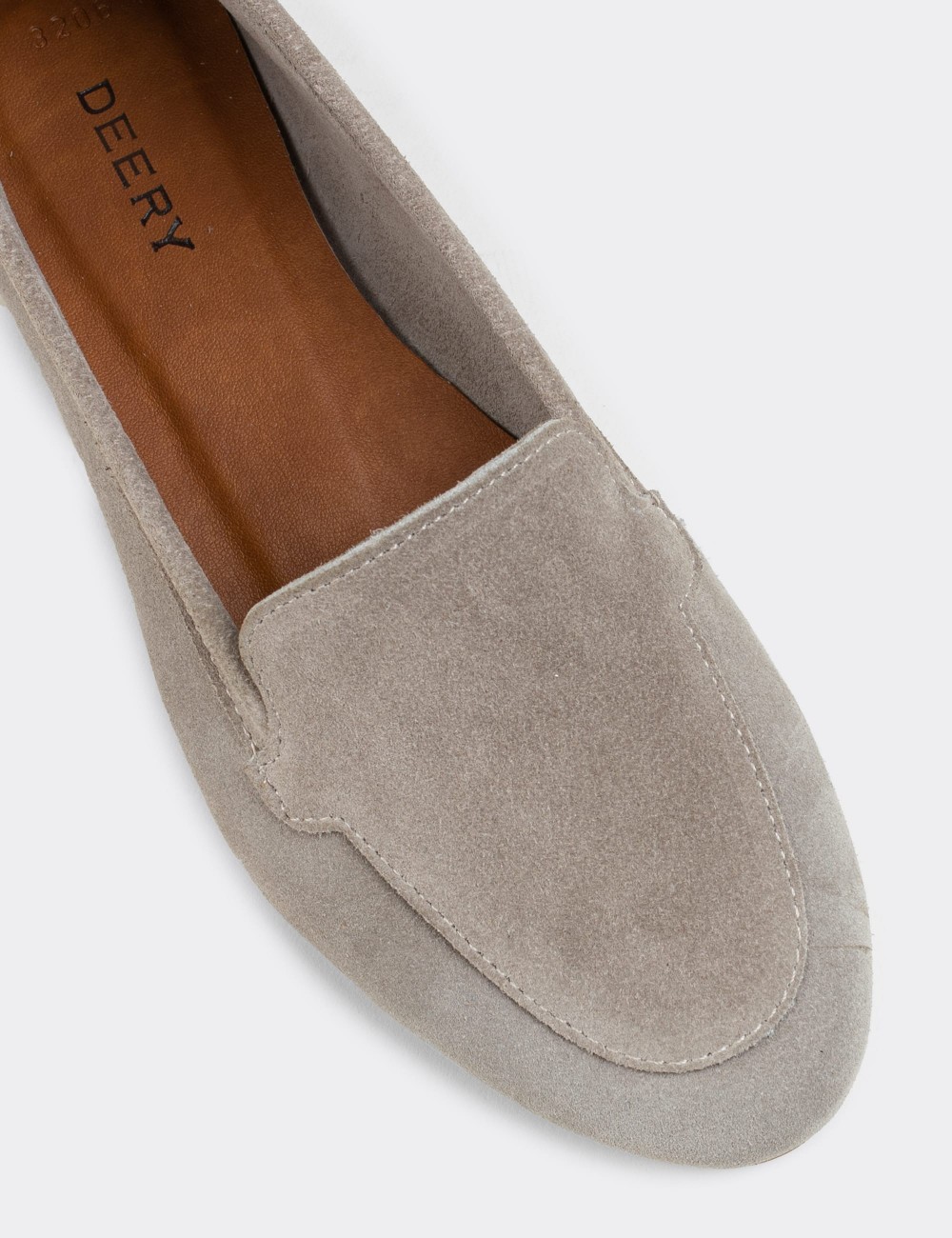 Beige Suede Leather Loafers - E3206ZBEJC01