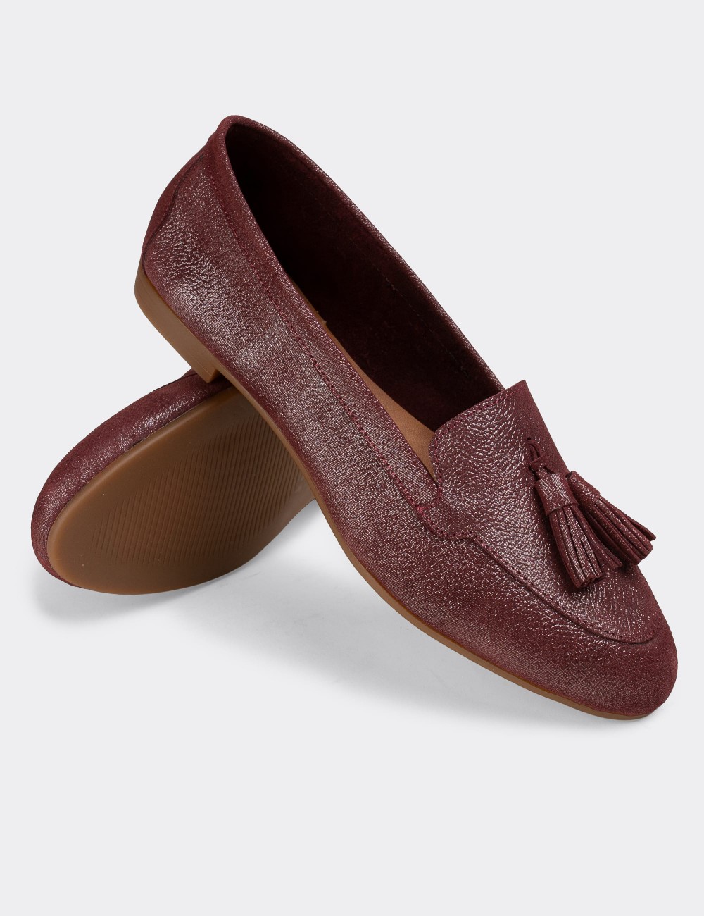 Damson Suede Leather Loafers - E3209ZMRDC02