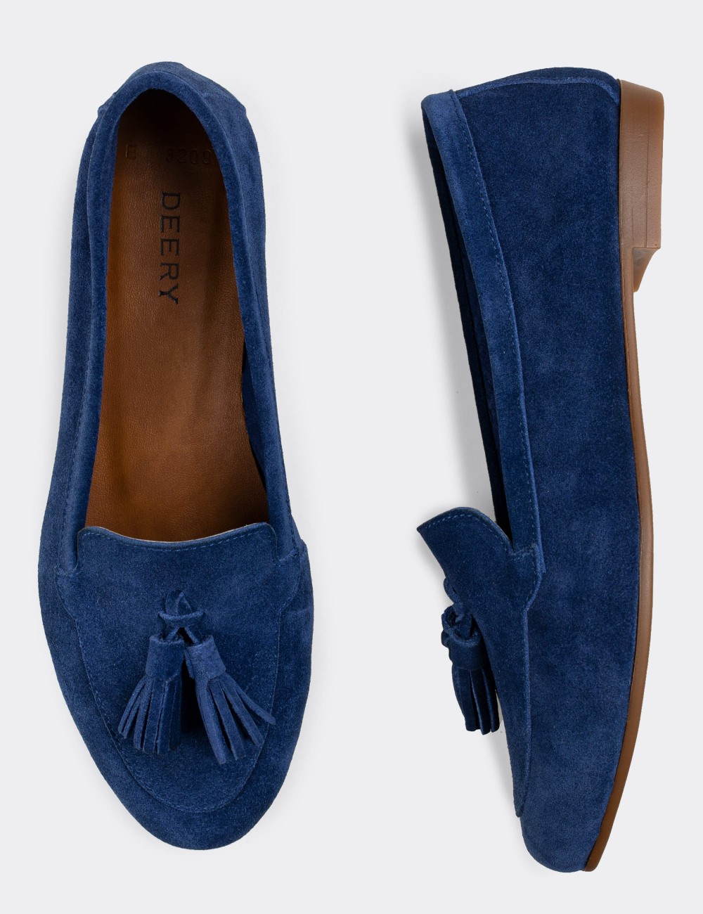 Blue Suede Leather Loafers - E3209ZMVIC04