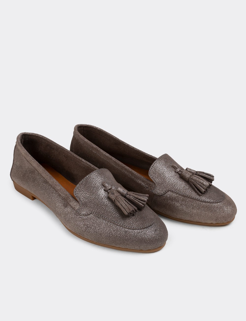 Gray Suede Leather Loafers - E3209ZGRIC01