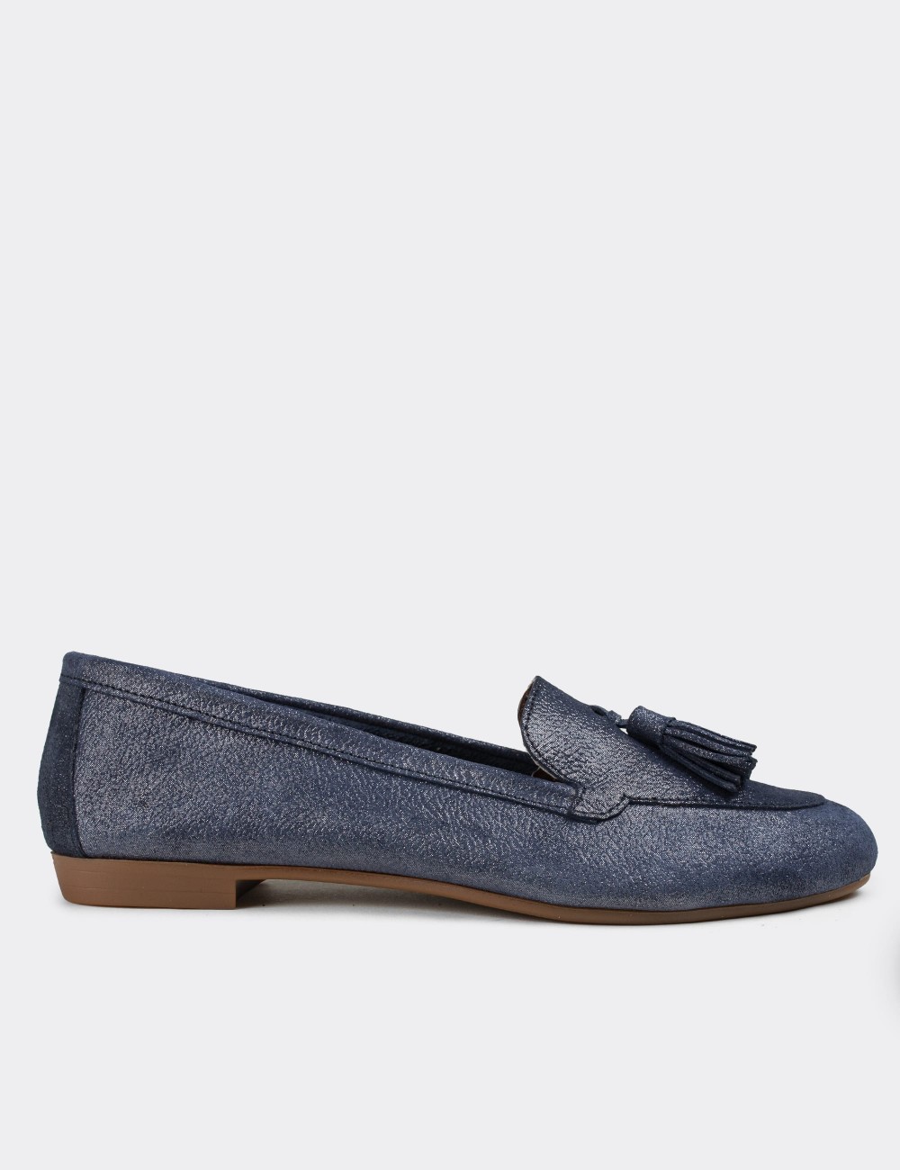 Blue Suede Leather Loafers - E3209ZMVIC01