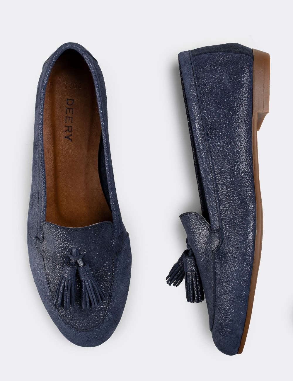Blue Suede Leather Loafers - E3209ZMVIC01
