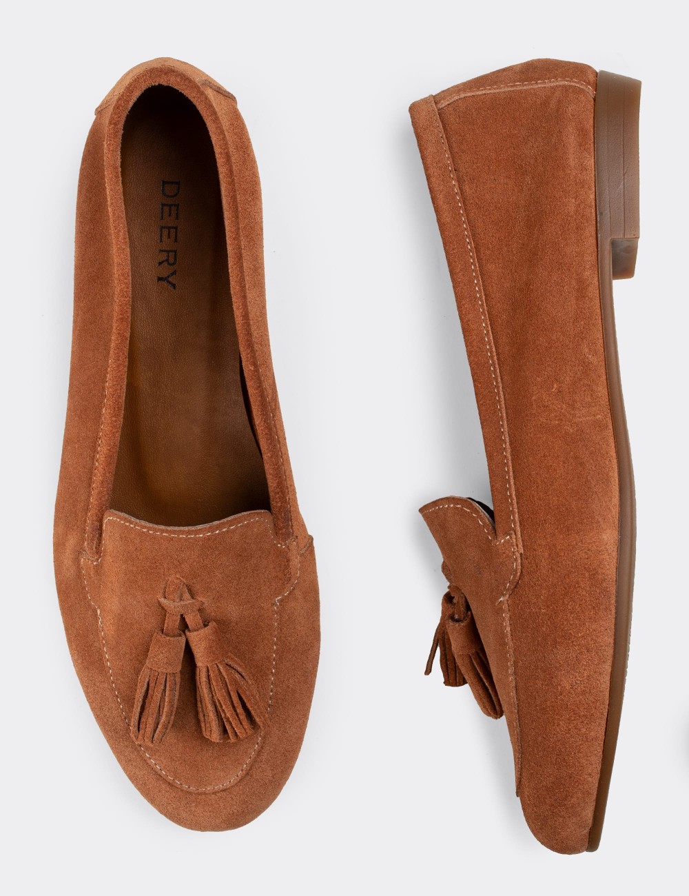 Tan Suede Leather Loafers - E3209ZTBAC01