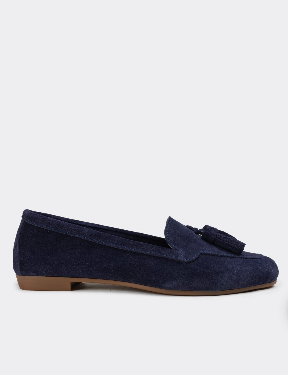 Navy Suede Leather Loafers - E3209ZLCVC01