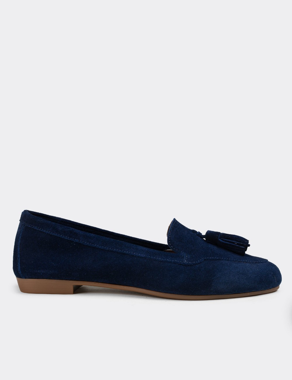 Navy Suede Leather Loafers - E3209ZLCVC02