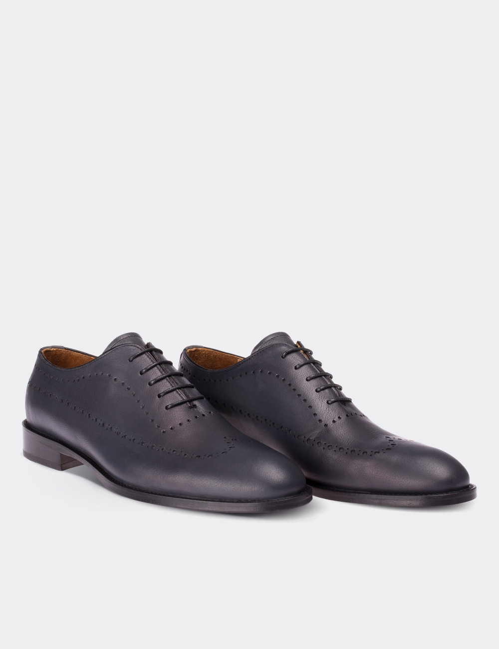 Navy  Leather Classic Shoes - 01615MLCVK01