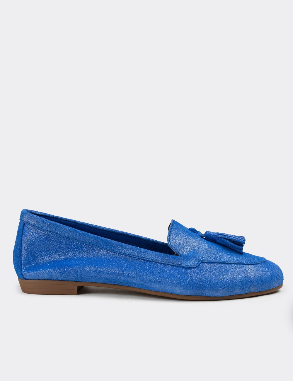 Blue Suede Leather Loafers - E3209ZMVIC03