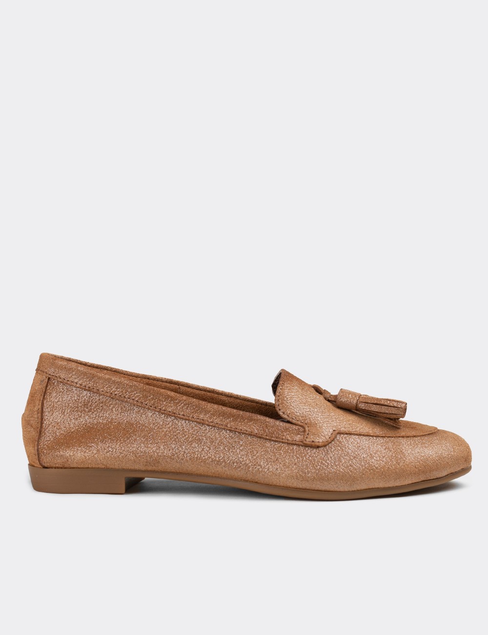 Copper Suede Leather Loafers - E3209ZBKRC01