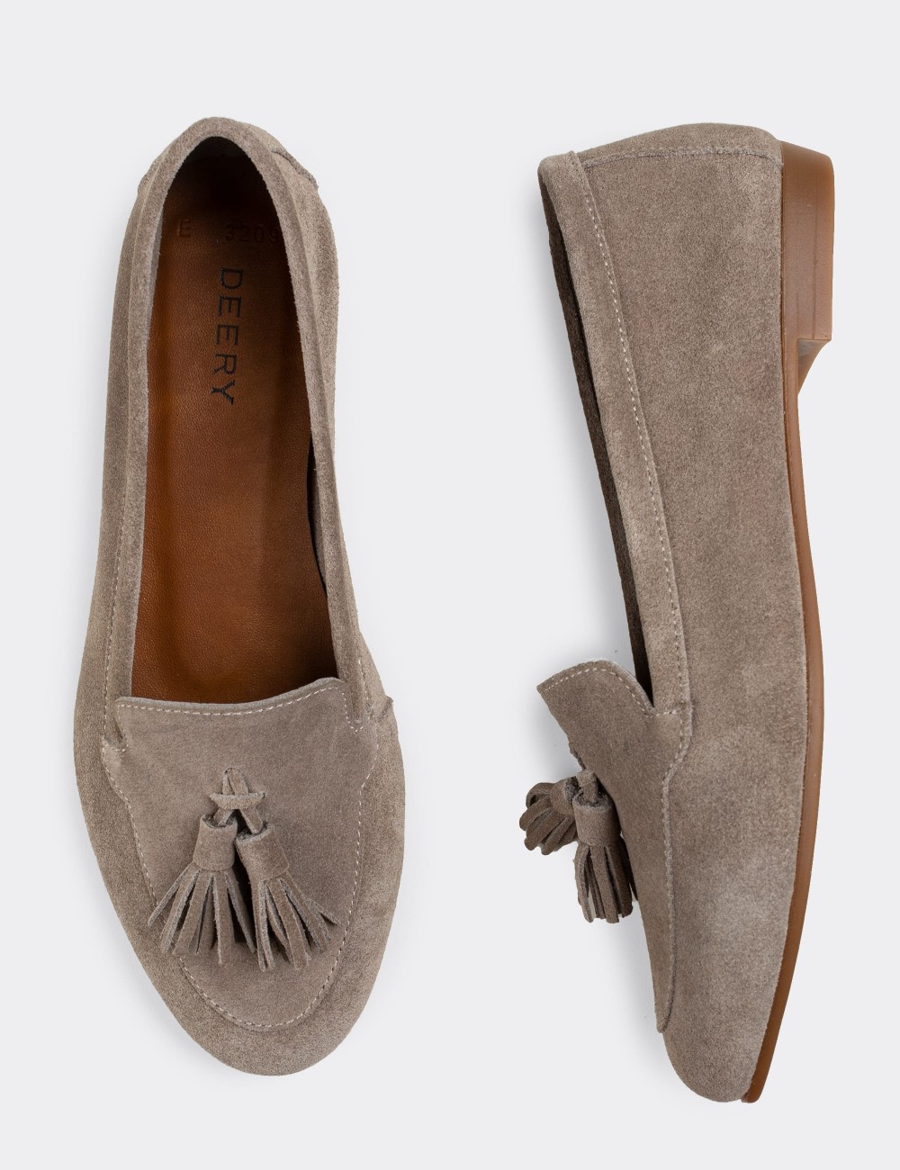 Gray Suede Leather Loafers - E3209ZGRIC02