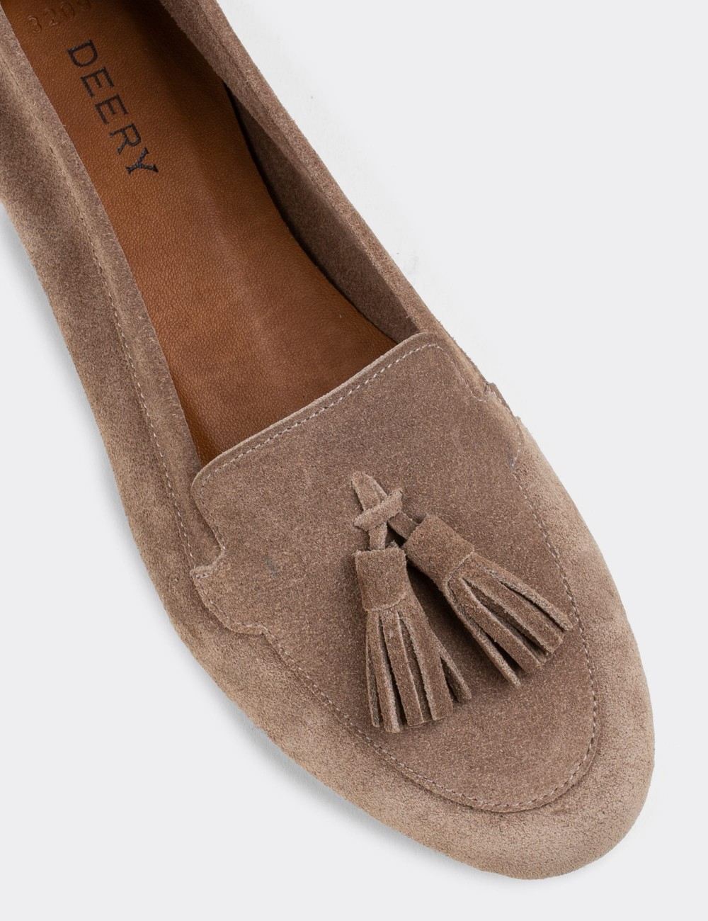 Beige Suede Leather Loafers - E3209ZBEJC01
