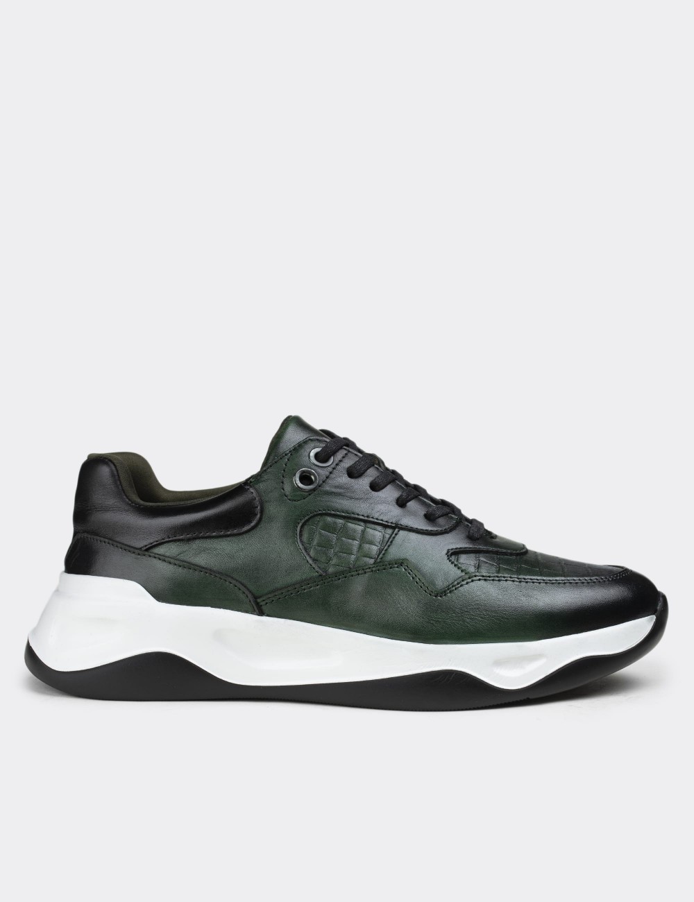 Green  Leather Sneakers - 01818MYSLE01