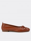 Tan Calfskin Leather Loafers