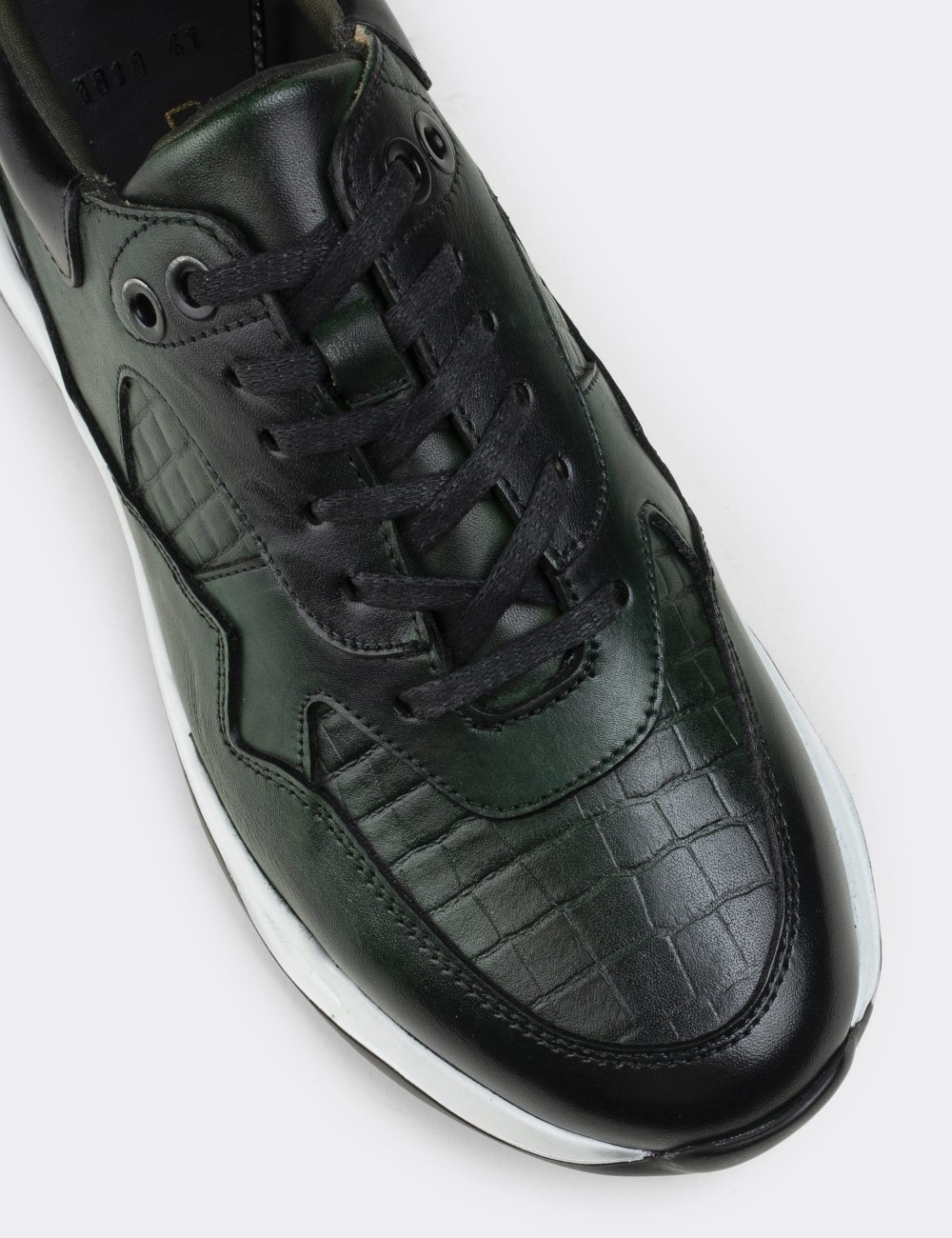 Green  Leather Sneakers - 01818MYSLE01
