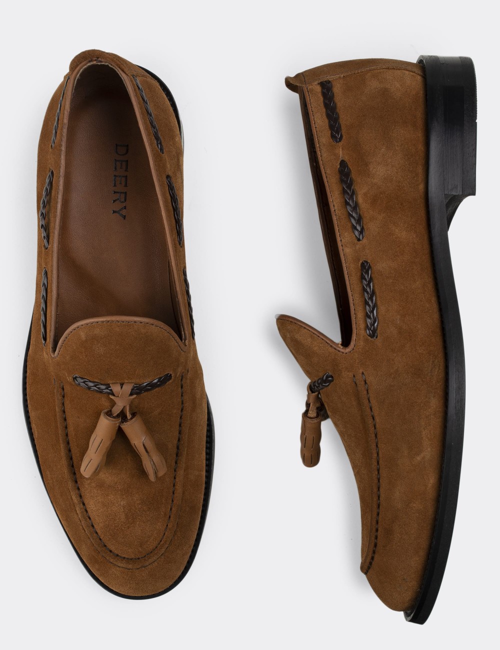 Brown Suede Leather Loafers - 01642MTRNM01