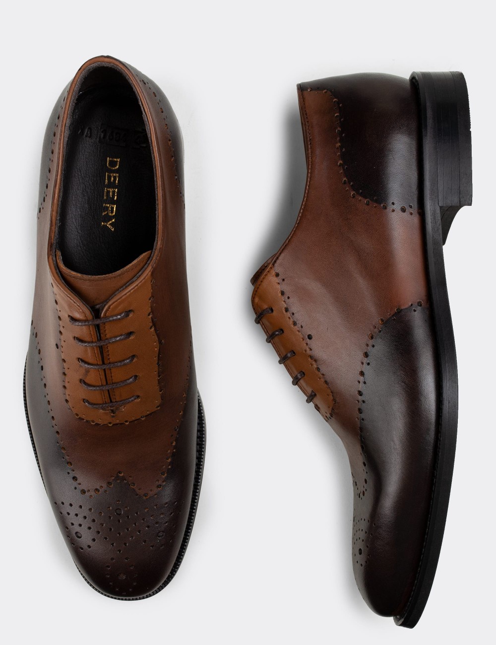 Brown  Leather Classic Shoes - 01684MKHVM01