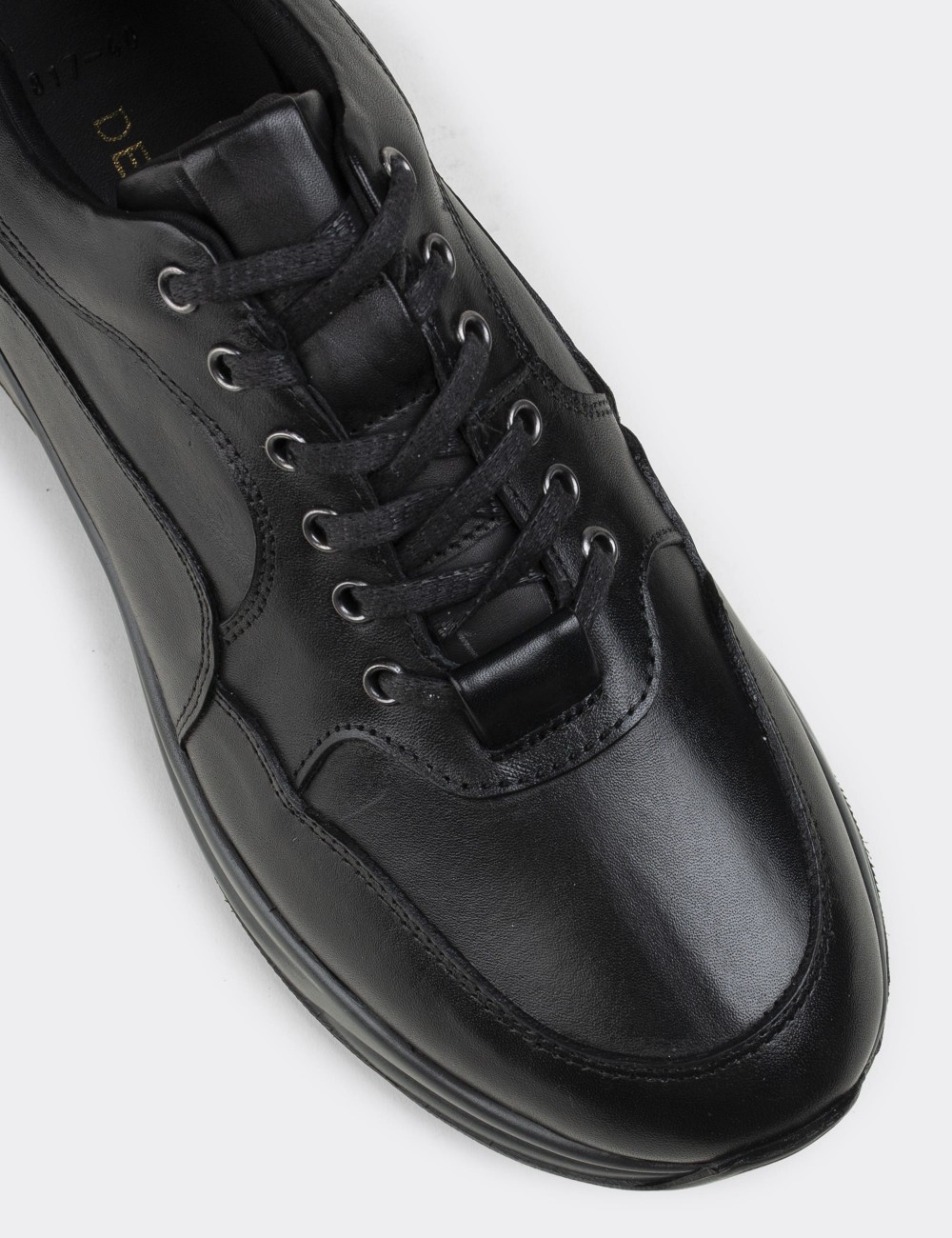 Black  Leather Sneakers - 01817ZSYHT01