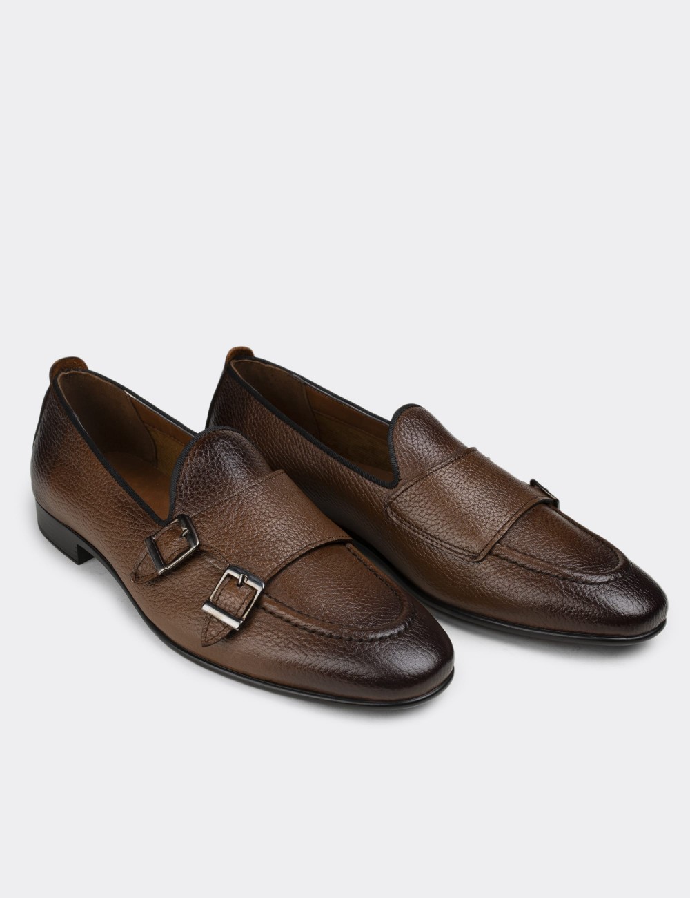 Tan  Leather Loafers - 01704MTBAC05