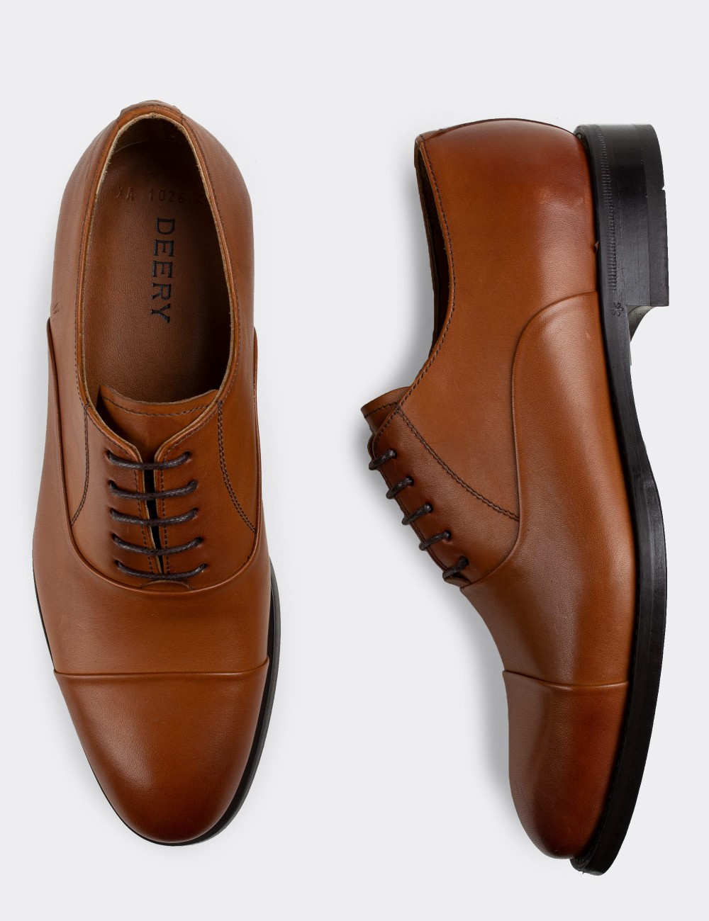 Tan  Leather Classic Shoes - 64410MTBAK02