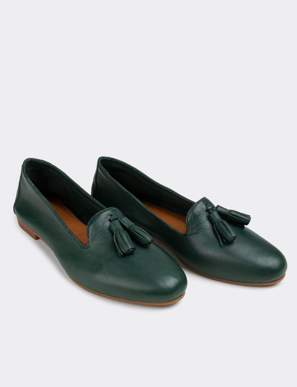Green  Leather Loafers - E3204ZYSLC02