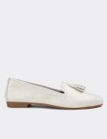 White Suede Leather Loafers