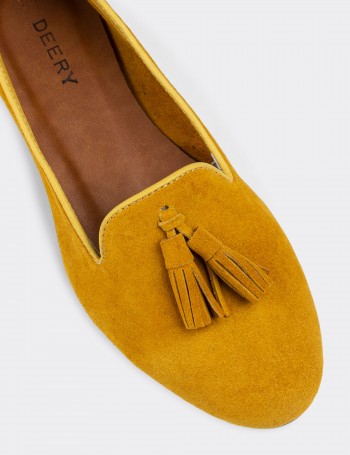 Yellow Suede Leather Loafers - E3204ZSRIC01