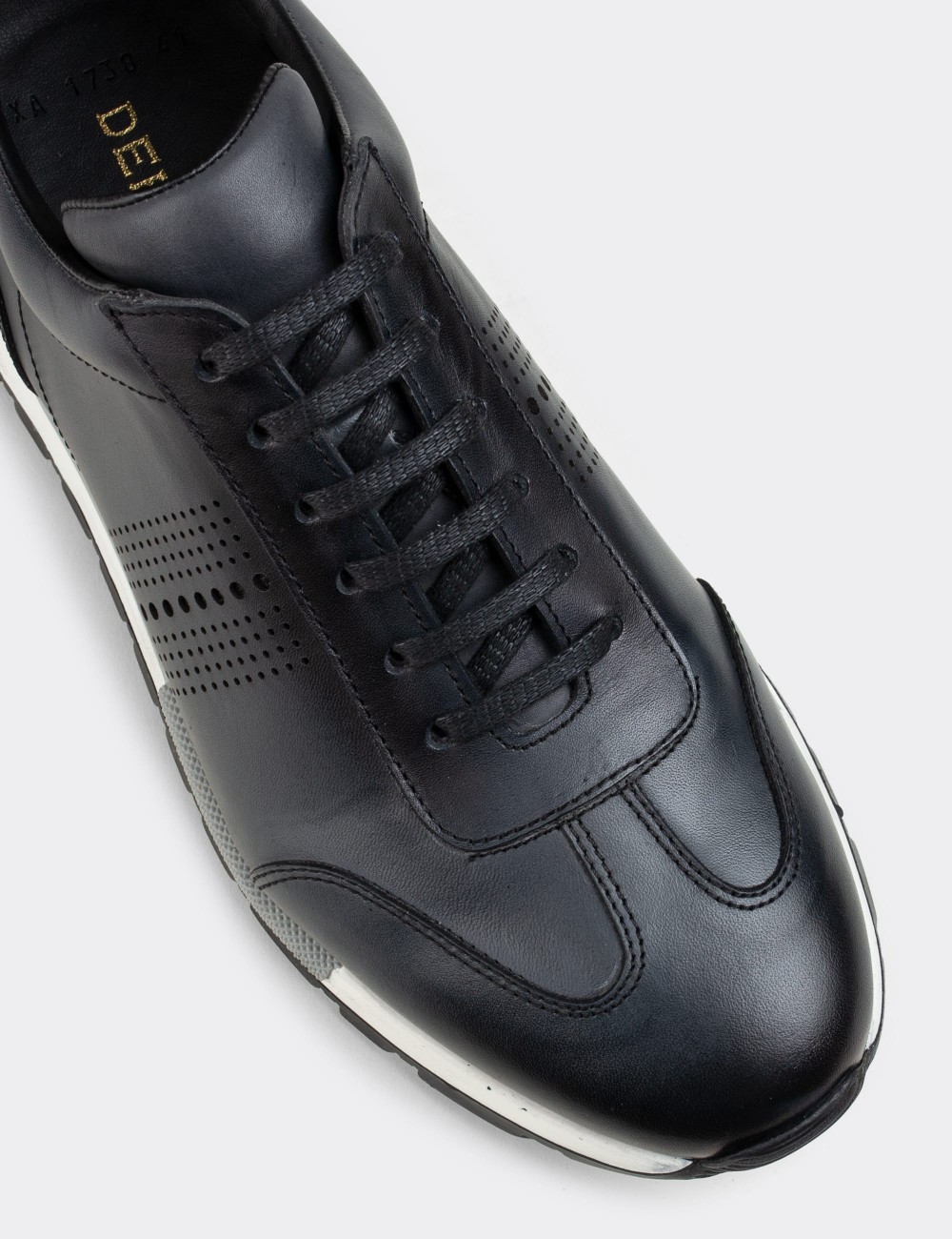 Gray  Leather  Sneakers - 01738MGRIT01