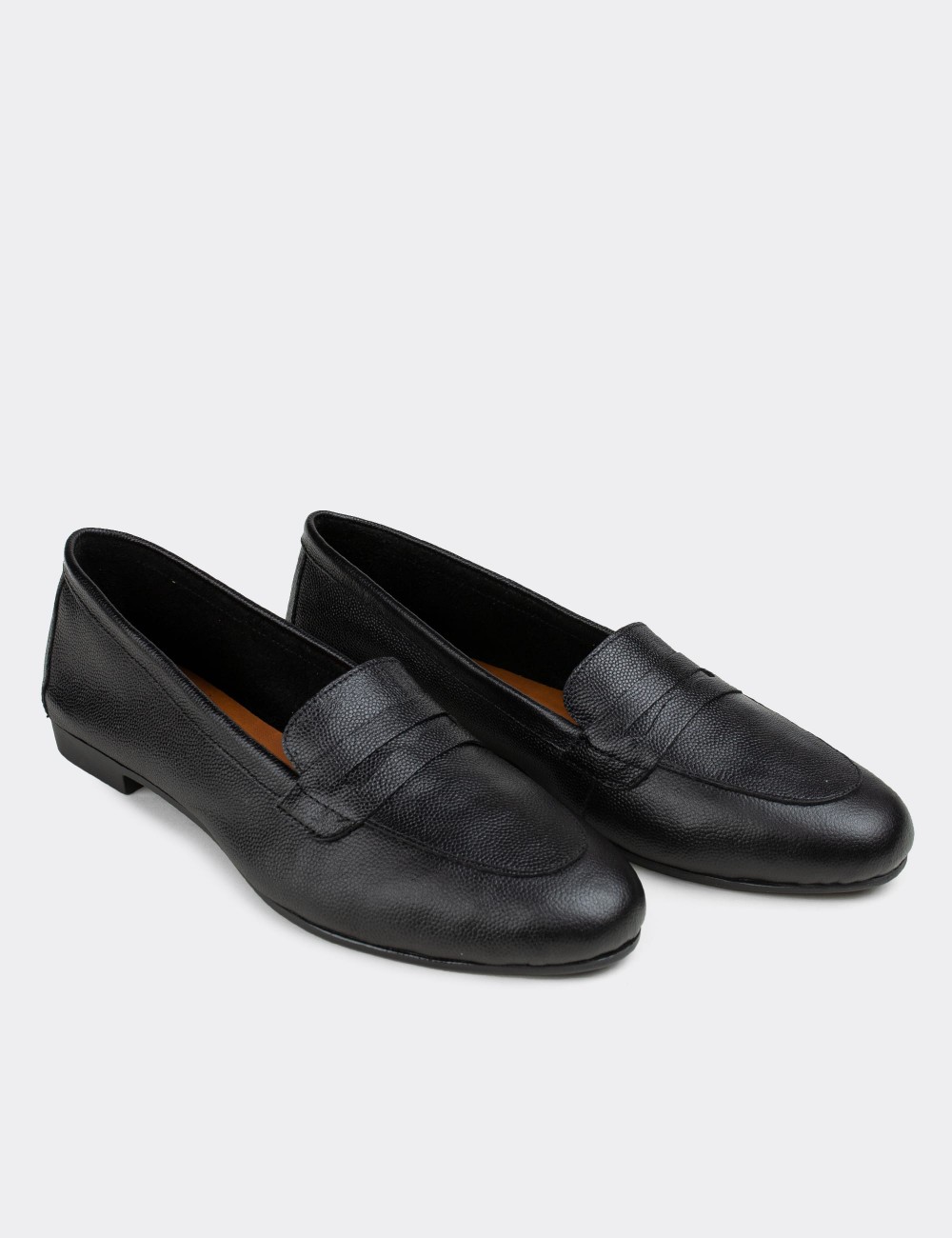 Black  Leather Loafers - E3202ZSYHC01
