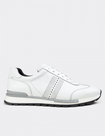 White  Leather Sneakers - 01738MBYZT01