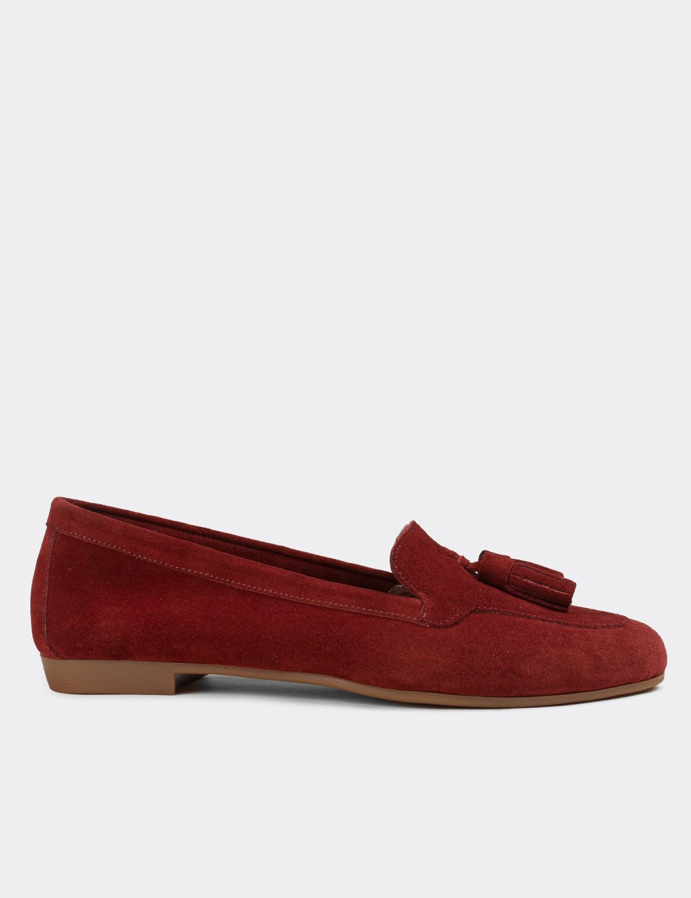 Burgundy Suede Leather Loafers - E3209ZBRDC01