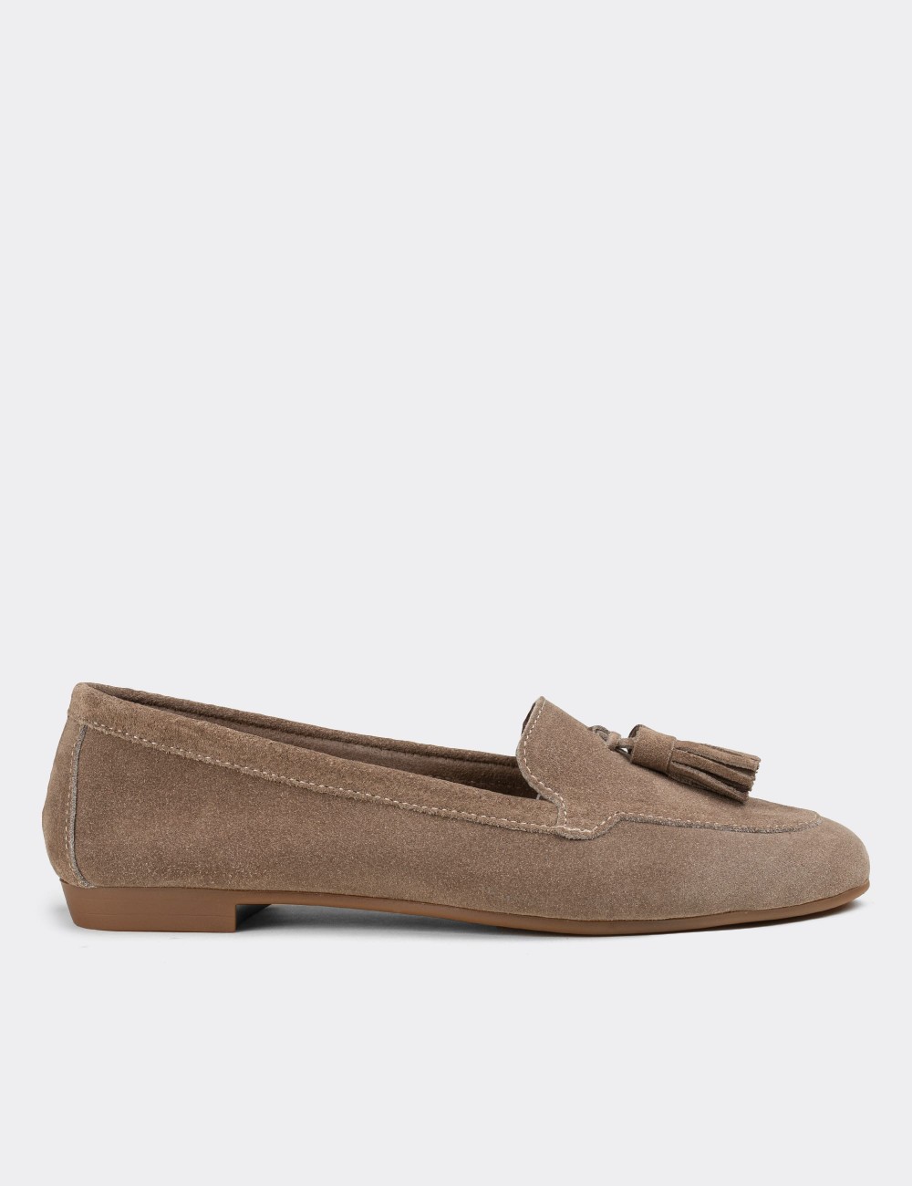 Sandstone Suede Leather Loafers - E3209ZVZNC01