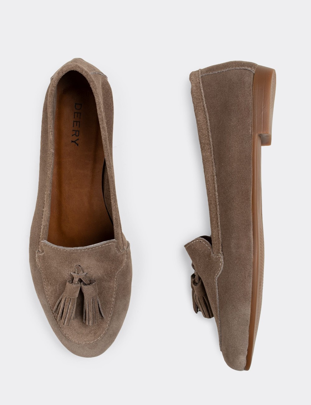 Sandstone Suede Leather Loafers - E3209ZVZNC01