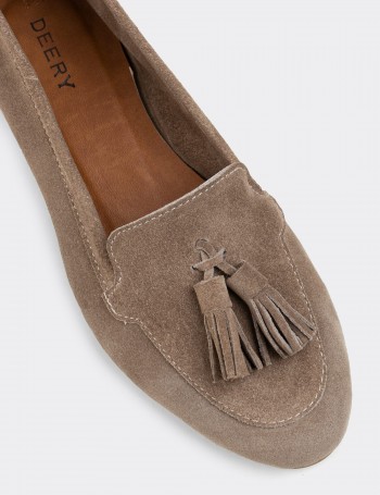 Sandstone Suede Leather Loafers - E3209ZVZNC01