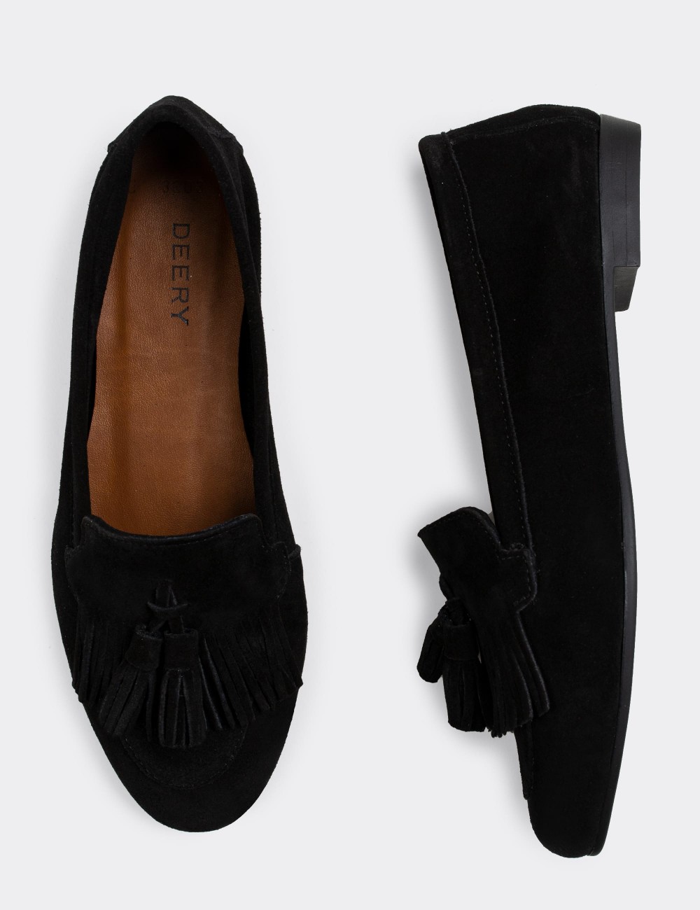 Black Suede Leather Loafers - E3203ZSYHC01