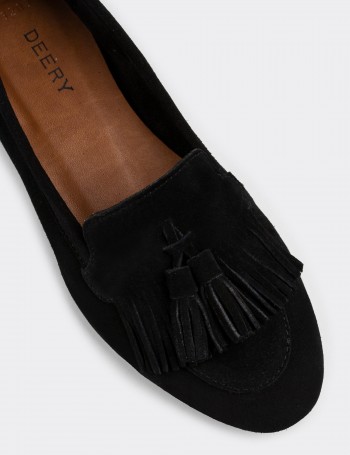 Black Suede Leather Loafers - E3203ZSYHC01