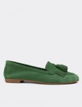 Green Suede Calfskin Loafers