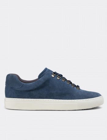 Blue Suede Leather Sneakers - 01835MMVIC01