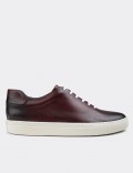 Burgundy  Leather Sneakers
