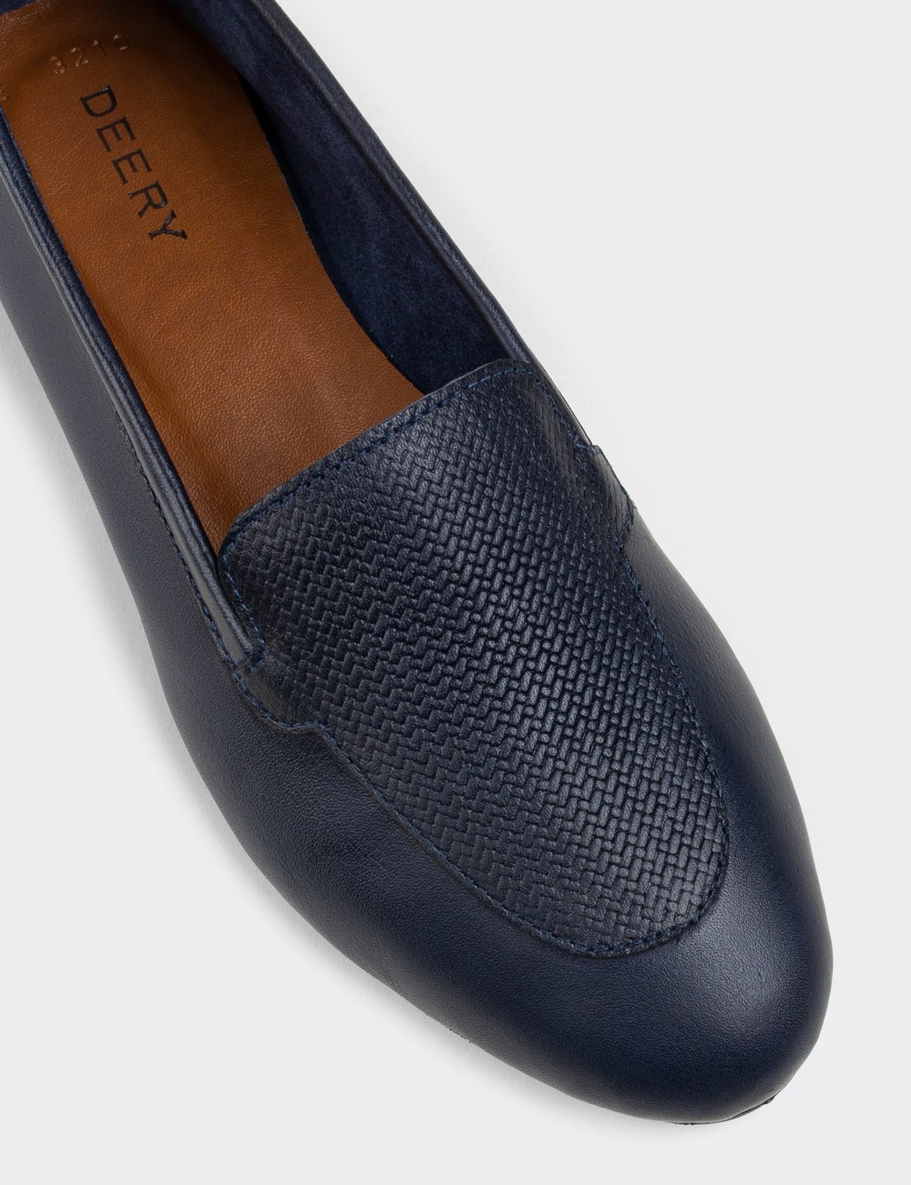 Navy  Leather Loafers - E3210ZLCVC01